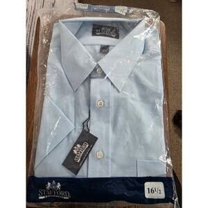 Stafford Long sleeve blue men's button up dress shirt size 16.5